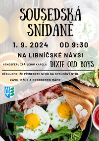 Sousedská snídaně 1.9.2024 od 9:30